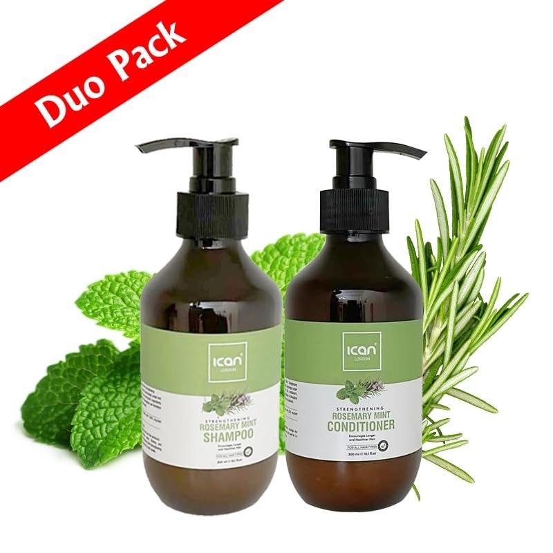 ican London Rosemary Mint Strengthening Hair Shampoo + Conditioner 300ml