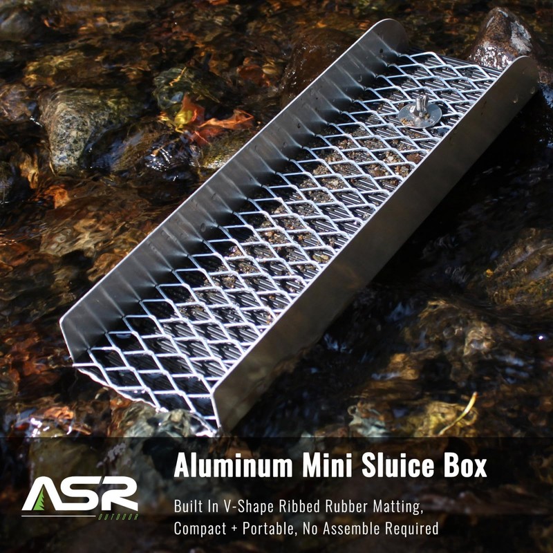 ASR Outdoor 12" Pocket Mini Sluice Box for Gold Panning