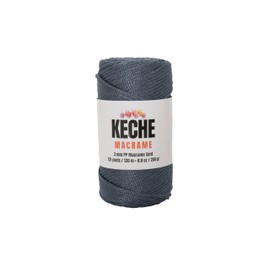 Macrame Cord | Macrame Supplies 3mm Polyester Macrame Rope Yarn for Table Runner Wall Décor Plant Hanging 131 Yards - Denim