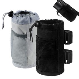 Lvjkes Bicycle Bottle Holder, Pack of 2 Drink Holders, Waterproof Material with Drainage Hole in the Base, Elastic Drawstring, Suitable for Pushchairs, Wheelchairs, Scooters and Off-Road Vehicles etc