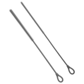 2pcs Silicone Straw Brushes, 6mm & 9mm Extra Long Straw Cleaners Reusable Hanging Cleaning Brush Bendable Crevice Pipe Cleaner for Glass Metal Smoothie Straws (Gray)