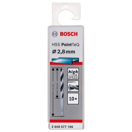 Bosch Professional 10-Piece PointTeQ HSS Twist Drill Bit (for Metal, 2.8 x 33 x 61 mm, Drill Driver Accessories)