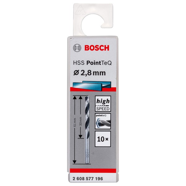 Bosch Professional 10-Piece PointTeQ HSS Twist Drill Bit (for Metal,