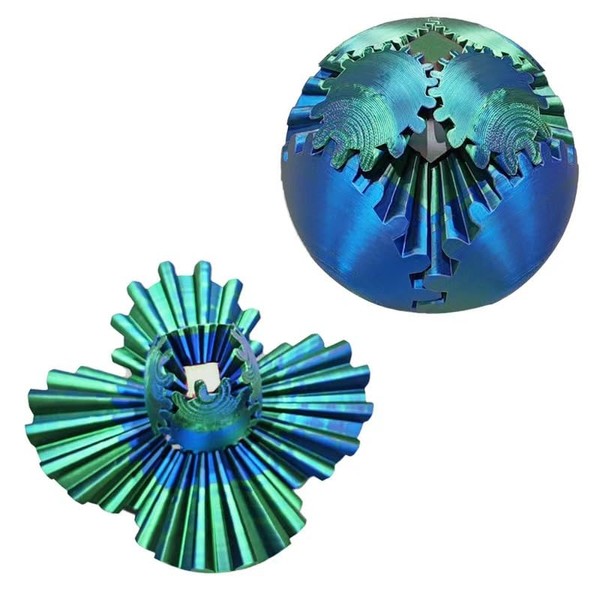Cleamligh Circular-Gear-Decompression Toy， Gear Ball 3D Printed Gear Ball Rotating