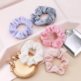 75 Pcs Velvet Scrunchies for Women - Soft Hair Scrunchies for Girls - No Damage Hair Ties for Thick, Thin Hair - Cute Ponytail Holders Bulk Gift for Women