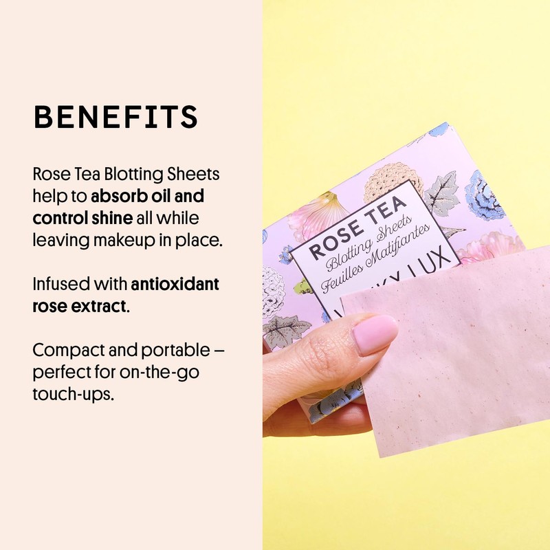 Winky Lux Rose Tea Oil Blotting Sheets – Shine Control