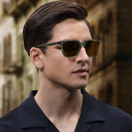 CARFIA Retro Square Mens Sunglasses Polarised Eyewear 100% UV Protection for Driving Travel