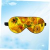 KOMBIUDA Sunflower Pattern Double Layers Silk Eye Mask Creative Eyepatch