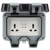 Outdoor Wall Power Socket with 2 3-Hole Socket 2 Switch