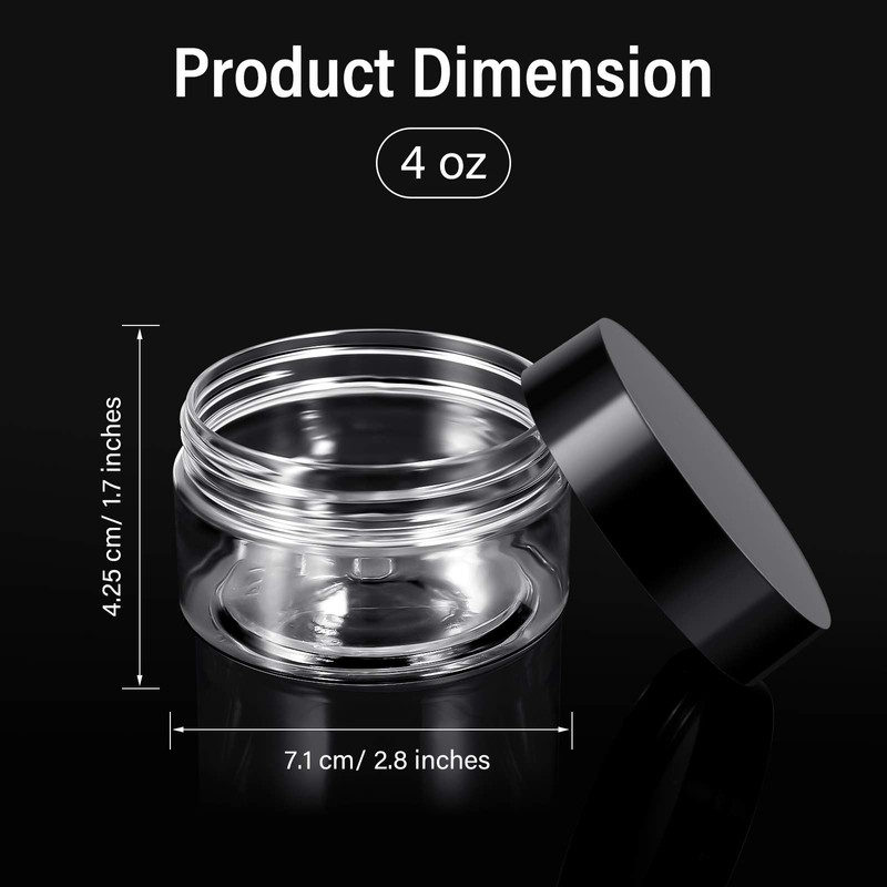 SATINIOR 6 Pack 3 oz Plastic Jars Containers with Lids