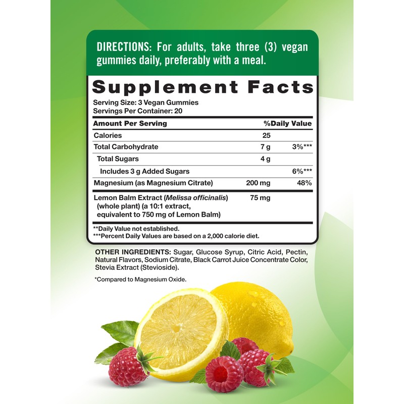 Nature's Truth Magnesium Gummies for Adults | 200mg | 60