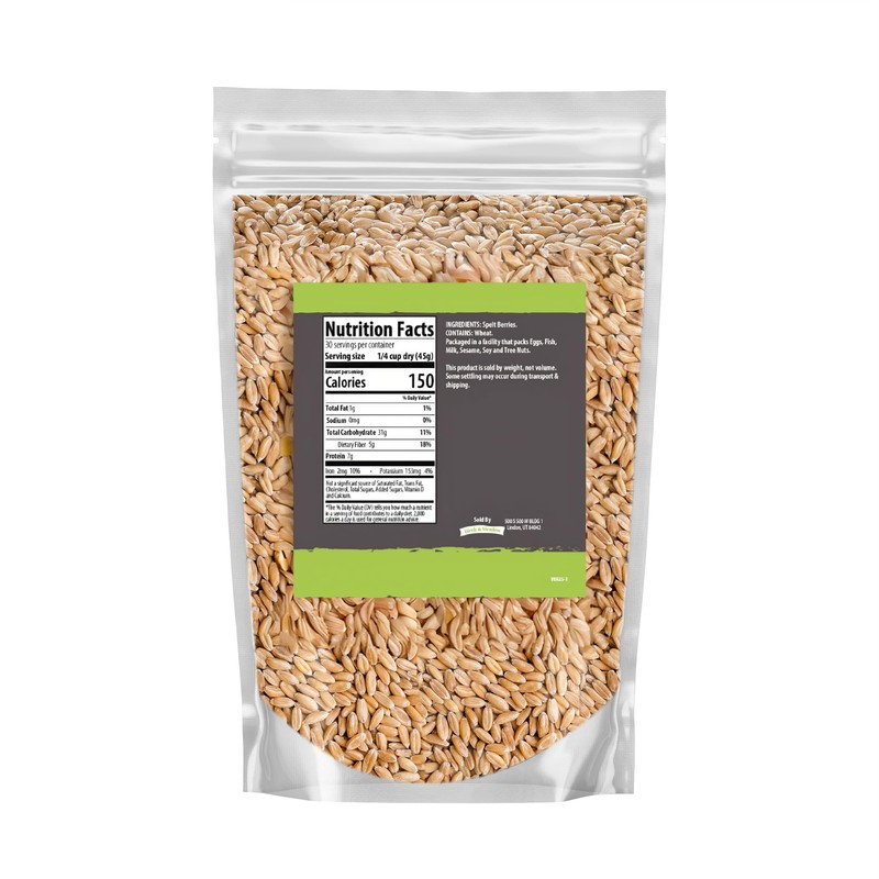 Birch & Meadow 3 lb of Spelt Berries, Dehulled, Non-GMO,