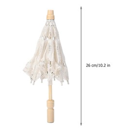 Wowagoga 12x14 Inches Vintage Lace Umbrella Bride Umbrella Beige Parasol for Wedding, Decoration and Flower Girl (Small,Beige)