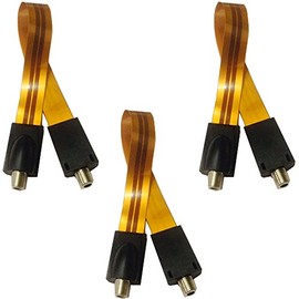 3x Copper Window Feed-Through Gold Edition Ultra Slim Flat Cable Satellite TV Full HDTV 4K 8K BK UHD for Coaxial Cable, Antenna Cable, F Coupling to F Coupling, 30 cm