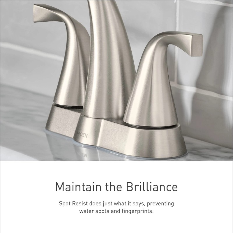 Moen 84092SRN Ellicott 4" Lavatory Faucet, Spot Resist Brushed Nickel