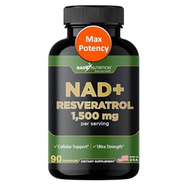Gade Nutrition Suplemento NAD con resveratrol | Nicotinamida Plus en cápsulas fabricadas en Estados Unidos | Suplemento antioxidante para el envejecim