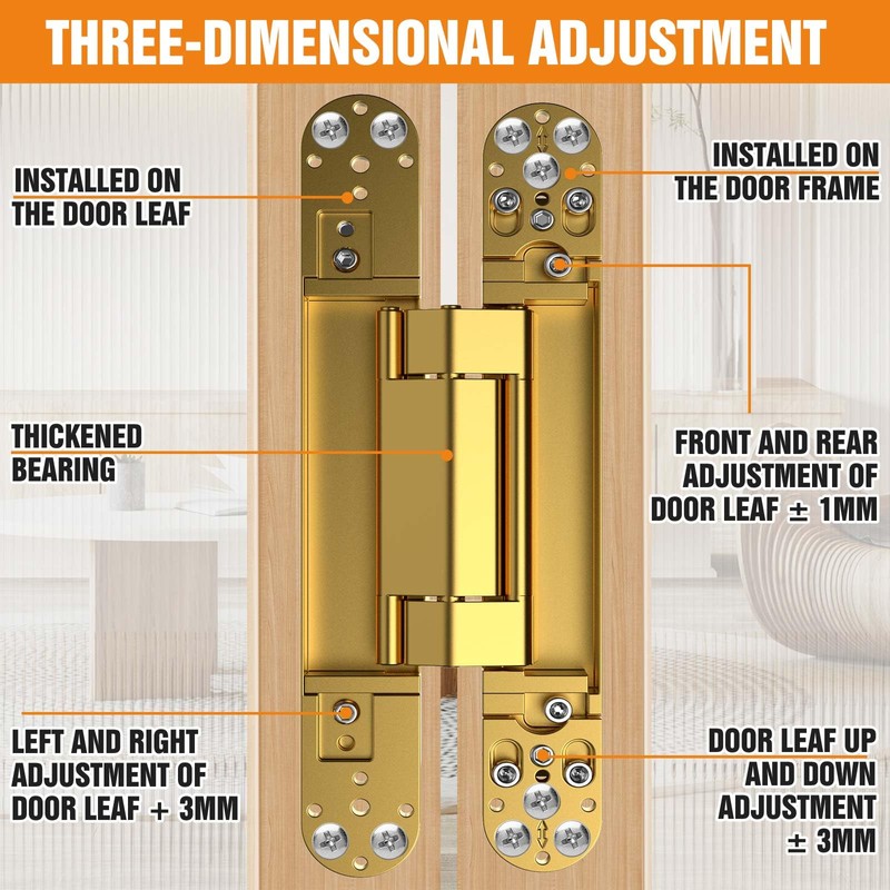 Lipshome 9.7" Hidden Door Hinge/Concealed Hinges,Invisible Hinges,Invisible Door Silent 180