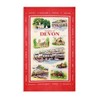 Elgate Delights of Devon Tea Towel Souvenir Gift Dartmouth Castle Cathedral Dartmoor Torquay