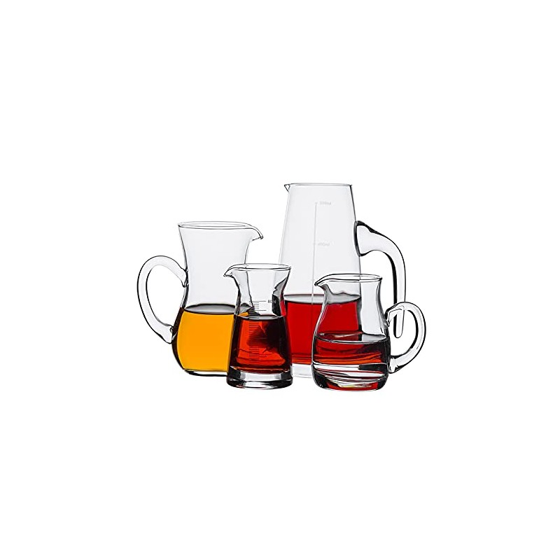 Mozacona 2pcs Glass Creamer Pitcher Sauce Serving Pitcher Milk Creamer