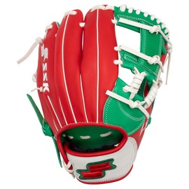 SSK Z5 Craftsman Infield Baseball Glove – 11.25” - 11.5” - 11.75” - 12” – Right & Left Hand Throw (Red/KellyGreen/White, 11.5" - Right Hand Throw)