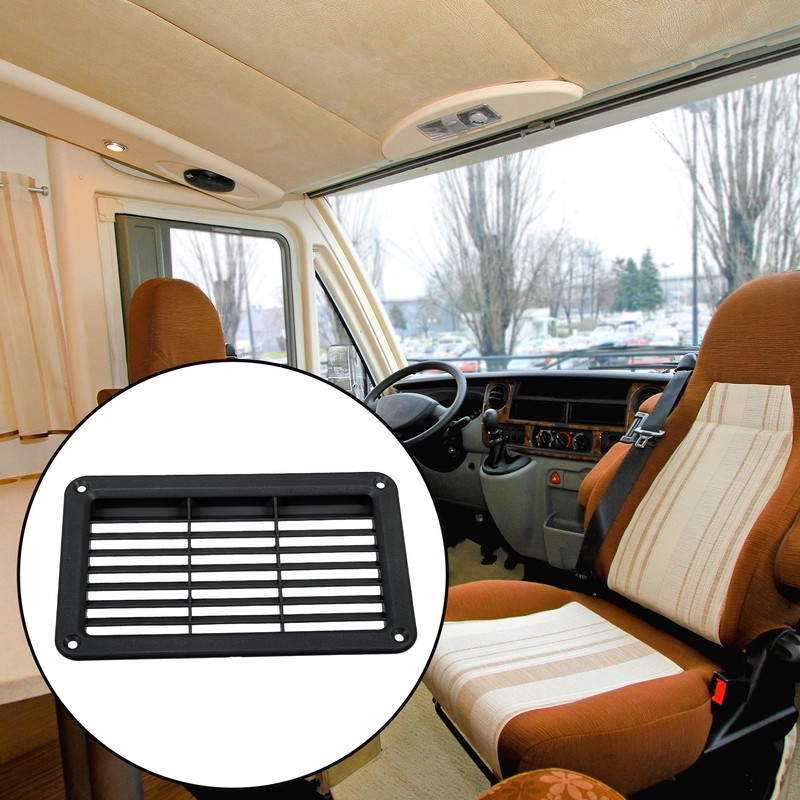 ACROPIX 19X12cm Rectangular Black RV Air Vent Panel Ventilation Grill