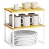 SpaceAid Cabinet Shelf Organizers 2 Pack, Kitchen Counter Rack Shelves