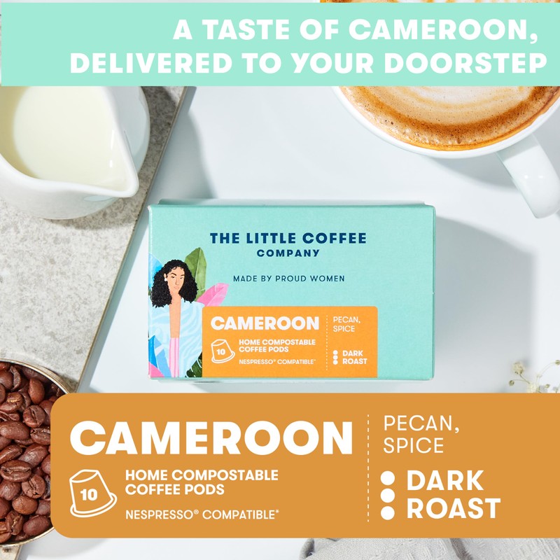 10 Cameroon Home Compostable Coffee Pods Notes of Pecan and