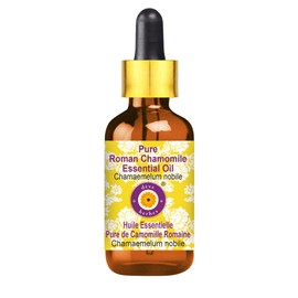 Deve Herbes Pure Roman Chamomile Essential Oil (Chamaemelum nobile) with Glass Dropper Natural Therapeutic Grade Steam Distilled 15ml (0.50 oz)