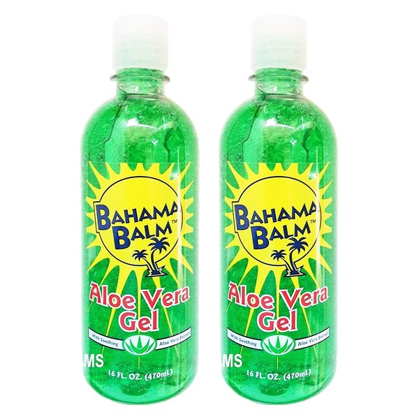 Bahama Balm 16oz Aloe Vera Gel After Sun Skin Care (2 Pack)