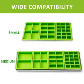 15 Cavity Silicone Tray Dividers for Harvest Right Freeze Dryer Medium and Small Trays, 4 Pieces Green Silicone Trays for Harvest Right Freeze Dryer Accessories