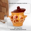 Clay Cooking Pot with Lid Handmade Beige Hand-Painted Clay Stoneware