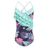 Moon Tree Girls One Piece Bathing Suit Hawaiian Ruffle Swimsuits
