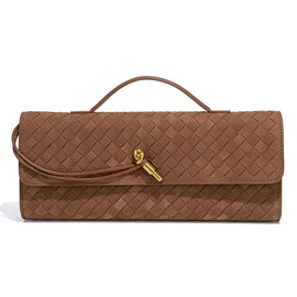 Upbull Trendy Woven Evening Clutch Purses Women Underarm Shoulder Handbag Cute Satchels Crossbody Purse PU Leather Wallet