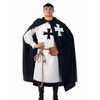 NICEYEA Medieval Knight Cape with Hood Costume Templar Knight Crusader