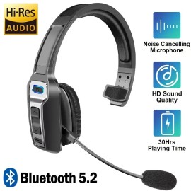 Willful Trucker Bluetooth 5.3 Wireless Headset With Noise Cancelling Mic For Phones PC