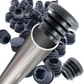 EZends Premium Grade 3/4 Inch Round Plug / 14-20 Gauge /50 Pack/Black Plastic End Caps/Durable Chair Glide Inserts for Chair Legs/Furniture Feet Protectors/Round Caps