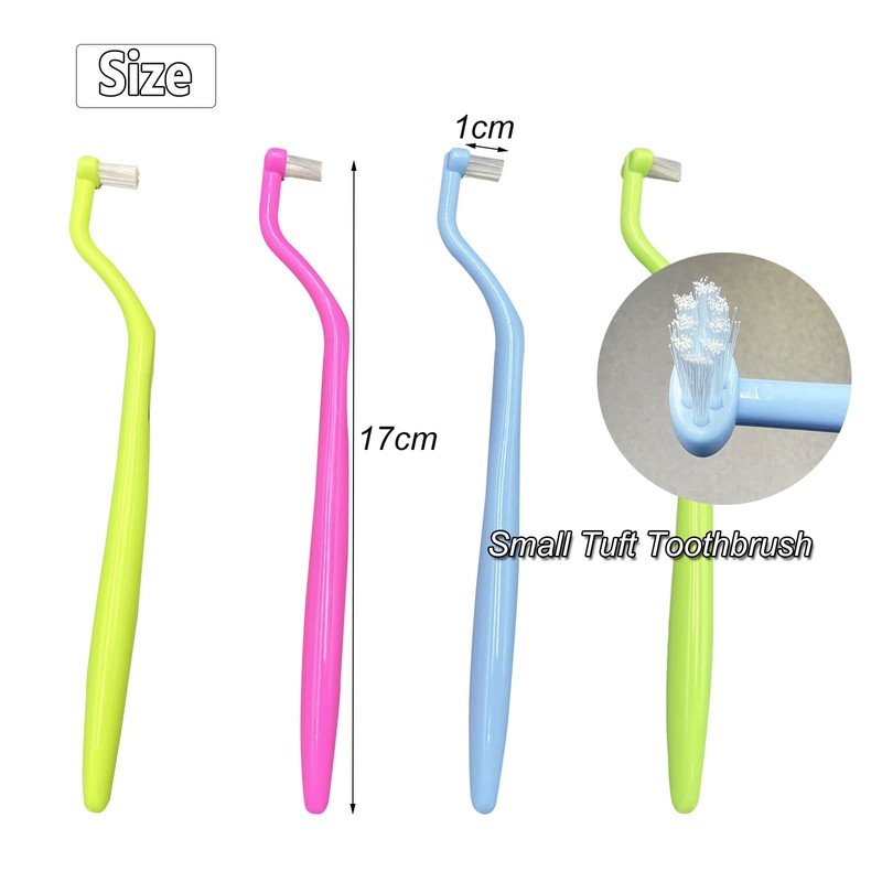 HRASY Orthodontic Toothbrush Small Tuft Toothbrush Tiny Compact Interspace Brush