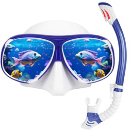 Nearsighted Snorkel Gear, Dry Snorkel Set for Adult Youth, Short-sighted Anti Fog Diving Mask & Full Dry Top Silicone Snorkel for Scuba Diving, Snorkeling, Freediving