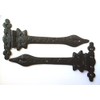 Black Antique Ornate Fleur-De-Lys Hinges - 9" (229mm) - 1