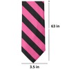 tiemart Extra Long Striped Tie (Hot Pink and Black)