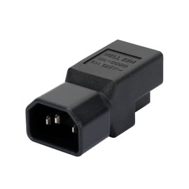 [5Pack] IEC 320 C14 to Nema 5-15R AC Adapter, Vellcon C14 to 5-15R USA 3Pole Power Adapter, IEC 3Pole Male to USA 3Pole Female AC Converter, Black Color