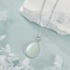 HOPEEZZ Jade Necklace for Women Sterling Silver Teardrop Jade Necklace