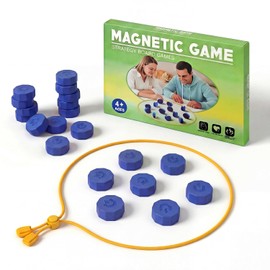 Magnetic Chess Game Set Strategy Game 20 Large Sturdy Magnetic Pieces,Game with String,for Gatherings,Travel，Camping. 2-4 Players. Strategy Game Blue