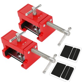 Cabinet Clamps, Cabinet Installation Cabinetry Clamps Face Frame Clamps Tools with Two Side Screws and Alignment Plate, 2 Pack, Red
