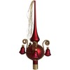 Christmas Tree Topper with Shaped Bell Dark Red Matt Surrounded