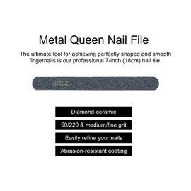 Deborah Lippmann Nail File, Metal Queen | Emery Board for Manicure, Pedicure, Buffering | Fine Grit Diamond Ceramic, Reusable Fingernail Tool