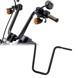 TCT-MOTORPARTS Black 1 1/4" Fat 18" Rise Handlebar Fits for Harley Softail Slim FLSL Street Bob FXBB