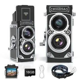 Beedove Mini Cámara Digital Clásica, 1080P FHD 12 MP Autofocus Mini Retro Cámara with 16GB y Pantalla en Blanco y Negro & Color Cámara Compacta de Video para Principiantes Adolescentes Adultos Niños