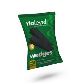 RioLevel Tile Leveling System Clips | 250 PCS | 1/32"(1mm), 1/16" (1.5mm), 1/8" (3mm) | Easy to Use, No Breakage, Easy Removal, Perfect for DIY & Pros (Black, Part B: Wedges)