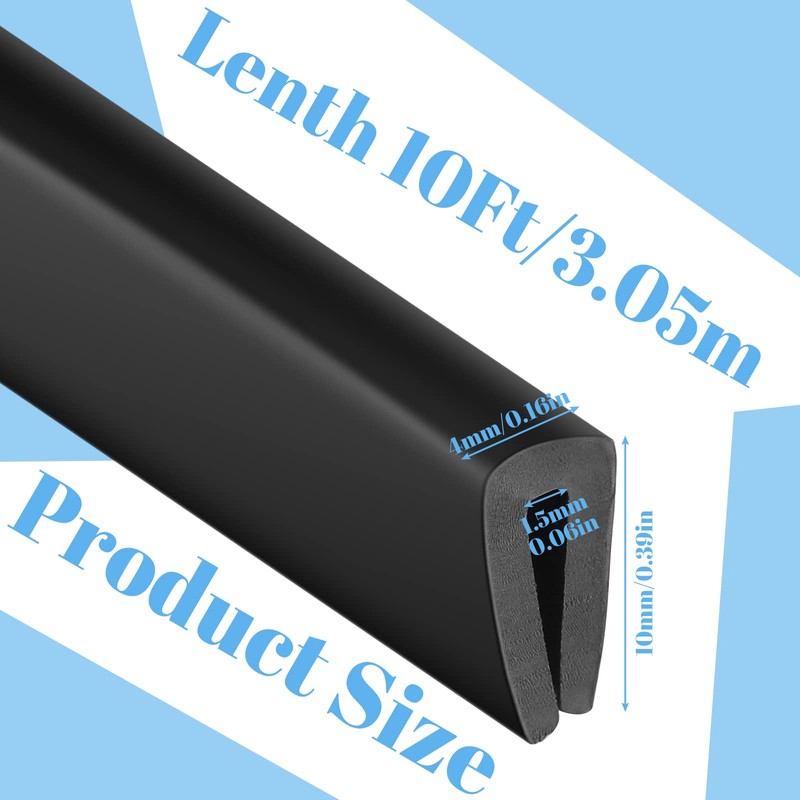 Kingdder U Channel Rubber Edge Trim U Channel Protector Rubber